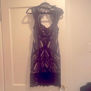 Nicole Miller black lace dress